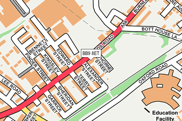 BB9 8ET map - OS OpenMap – Local (Ordnance Survey)