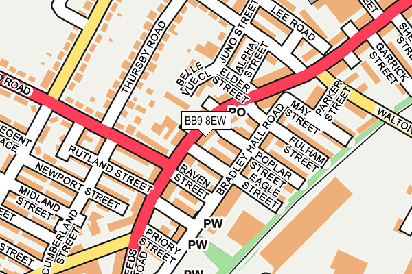 BB9 8EW map - OS OpenMap – Local (Ordnance Survey)