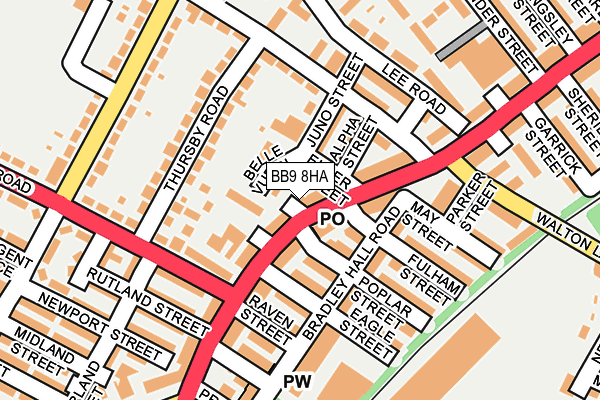 BB9 8HA map - OS OpenMap – Local (Ordnance Survey)