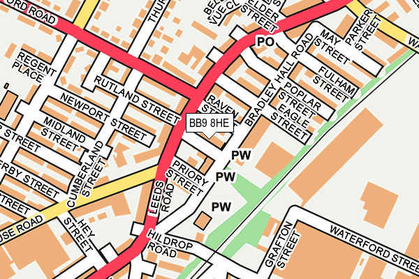 BB9 8HE map - OS OpenMap – Local (Ordnance Survey)