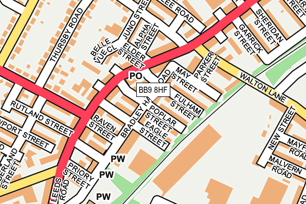 BB9 8HF map - OS OpenMap – Local (Ordnance Survey)