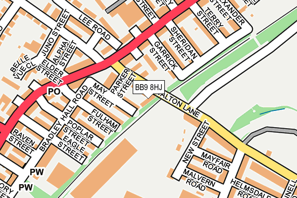BB9 8HJ map - OS OpenMap – Local (Ordnance Survey)