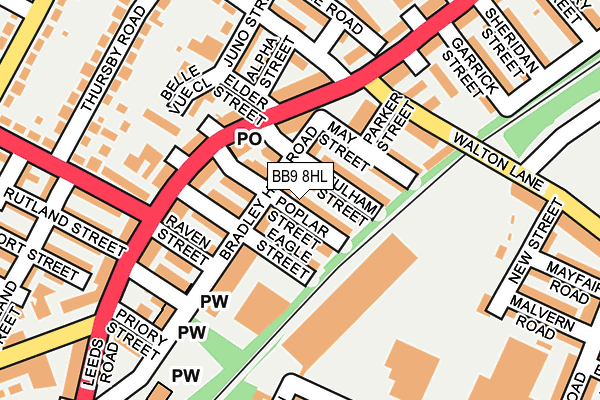 BB9 8HL map - OS OpenMap – Local (Ordnance Survey)