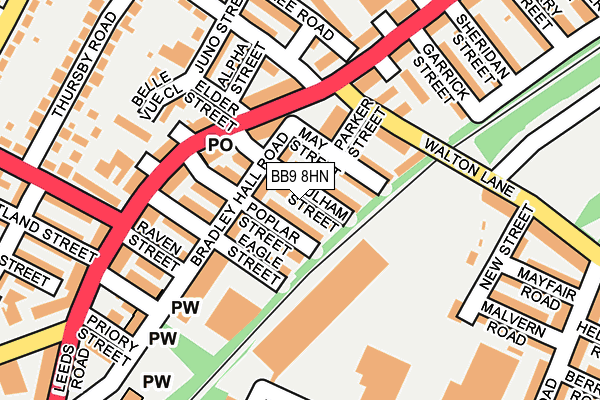 BB9 8HN map - OS OpenMap – Local (Ordnance Survey)