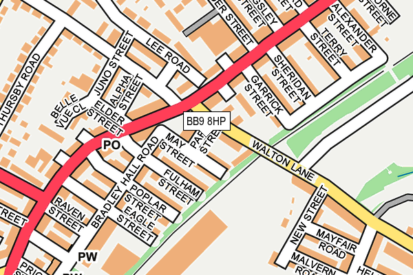 BB9 8HP map - OS OpenMap – Local (Ordnance Survey)