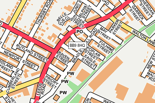 BB9 8HQ map - OS OpenMap – Local (Ordnance Survey)