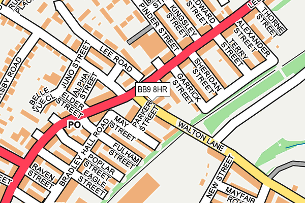 BB9 8HR map - OS OpenMap – Local (Ordnance Survey)