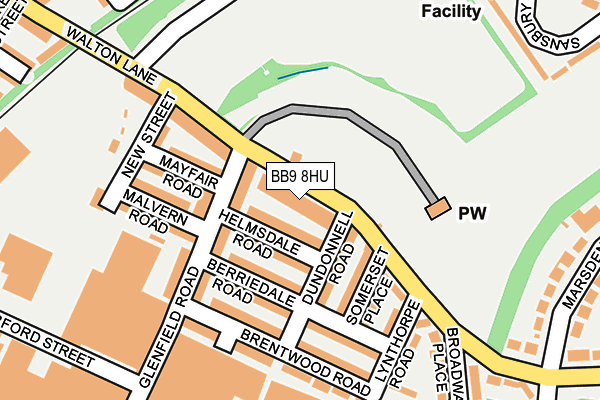 BB9 8HU map - OS OpenMap – Local (Ordnance Survey)