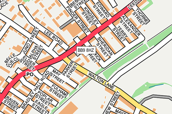 BB9 8HZ map - OS OpenMap – Local (Ordnance Survey)