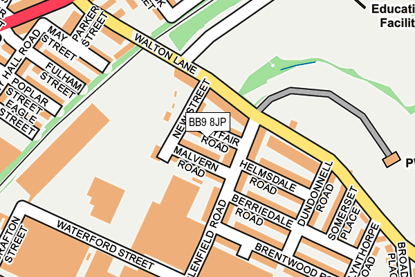 BB9 8JP map - OS OpenMap – Local (Ordnance Survey)