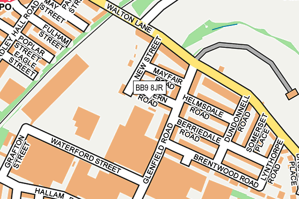 BB9 8JR map - OS OpenMap – Local (Ordnance Survey)