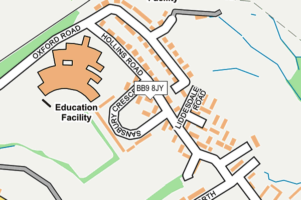 BB9 8JY map - OS OpenMap – Local (Ordnance Survey)