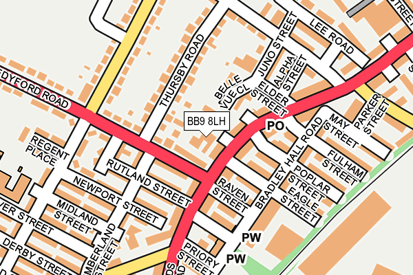 BB9 8LH map - OS OpenMap – Local (Ordnance Survey)
