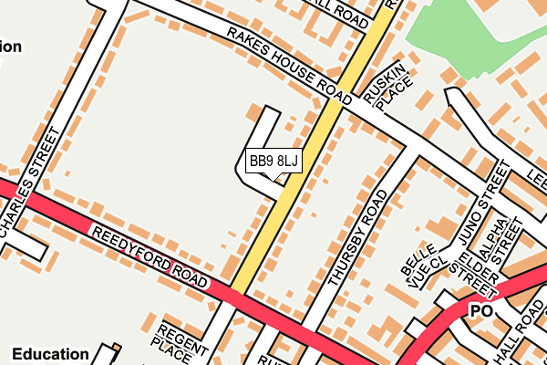 BB9 8LJ map - OS OpenMap – Local (Ordnance Survey)