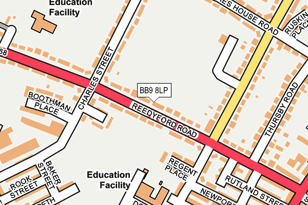 BB9 8LP map - OS OpenMap – Local (Ordnance Survey)