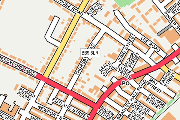 BB9 8LR map - OS OpenMap – Local (Ordnance Survey)