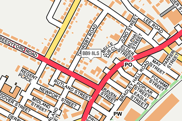BB9 8LS map - OS OpenMap – Local (Ordnance Survey)