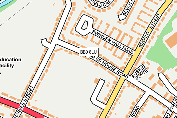BB9 8LU map - OS OpenMap – Local (Ordnance Survey)