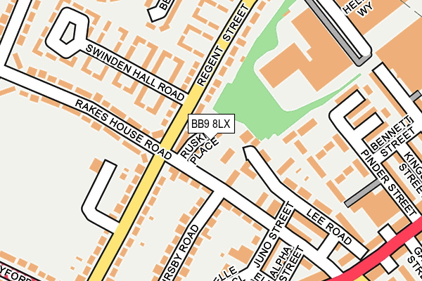 BB9 8LX map - OS OpenMap – Local (Ordnance Survey)