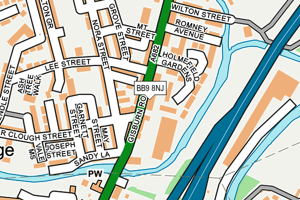 BB9 8NJ map - OS OpenMap – Local (Ordnance Survey)