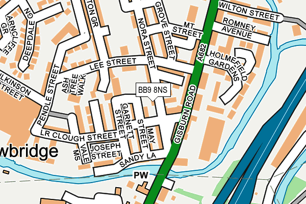 BB9 8NS map - OS OpenMap – Local (Ordnance Survey)