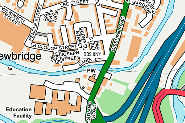 BB9 8NY map - OS OpenMap – Local (Ordnance Survey)