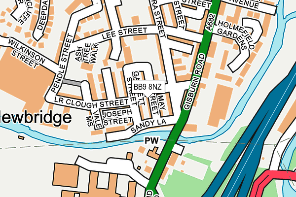 BB9 8NZ map - OS OpenMap – Local (Ordnance Survey)