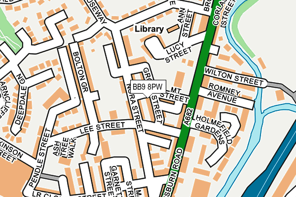 BB9 8PW map - OS OpenMap – Local (Ordnance Survey)