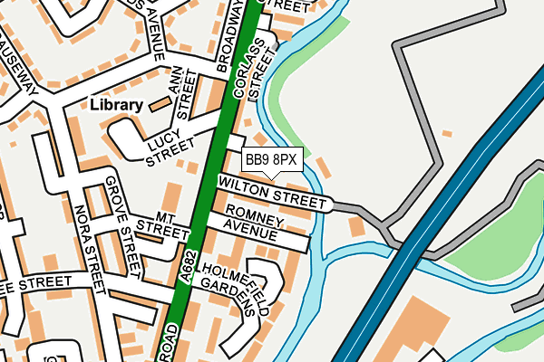 BB9 8PX map - OS OpenMap – Local (Ordnance Survey)