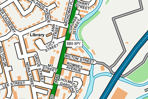 BB9 8PY map - OS OpenMap – Local (Ordnance Survey)