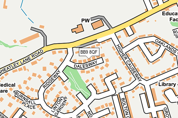 BB9 8QF map - OS OpenMap – Local (Ordnance Survey)