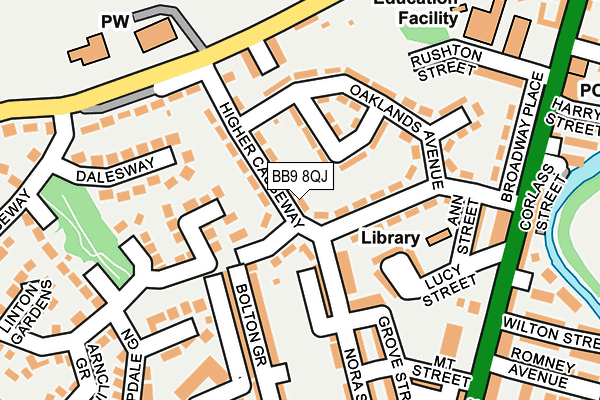 BB9 8QJ map - OS OpenMap – Local (Ordnance Survey)