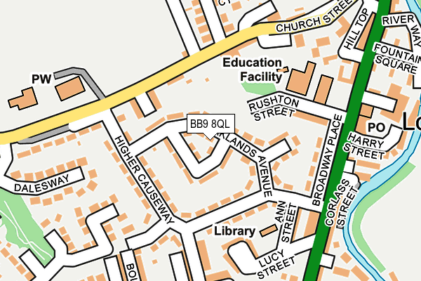 BB9 8QL map - OS OpenMap – Local (Ordnance Survey)