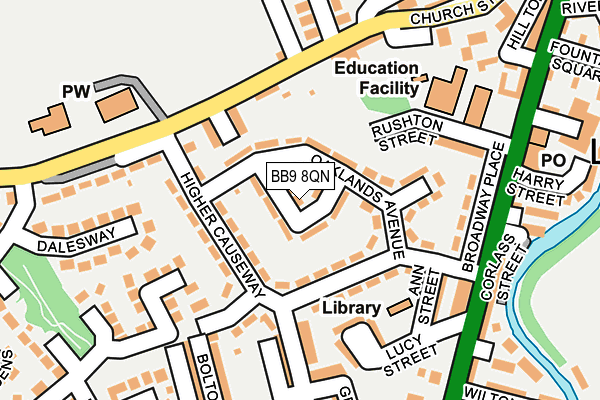BB9 8QN map - OS OpenMap – Local (Ordnance Survey)