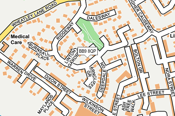 Map of THE BARROWFORD SURGERY LIMITED at local scale