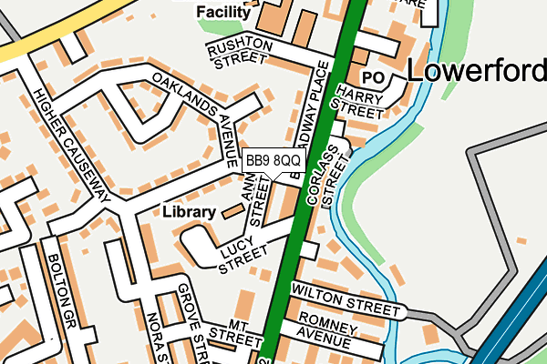 BB9 8QQ map - OS OpenMap – Local (Ordnance Survey)