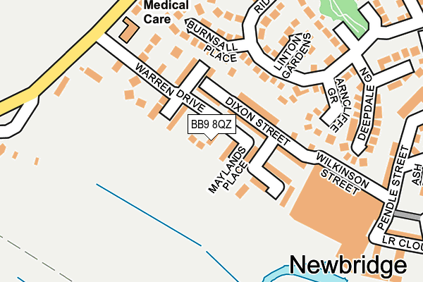 BB9 8QZ map - OS OpenMap – Local (Ordnance Survey)
