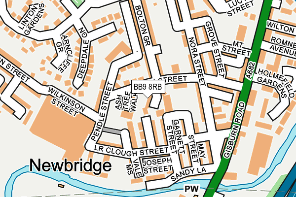 BB9 8RB map - OS OpenMap – Local (Ordnance Survey)