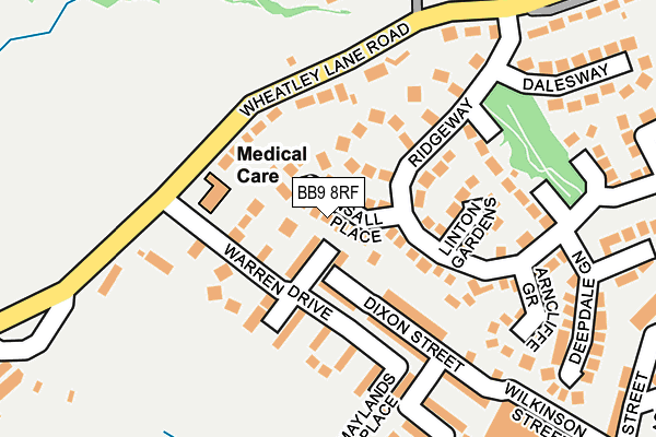 BB9 8RF map - OS OpenMap – Local (Ordnance Survey)