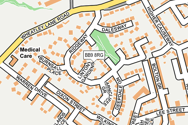 BB9 8RG map - OS OpenMap – Local (Ordnance Survey)