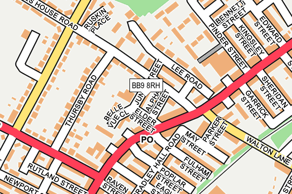 BB9 8RH map - OS OpenMap – Local (Ordnance Survey)