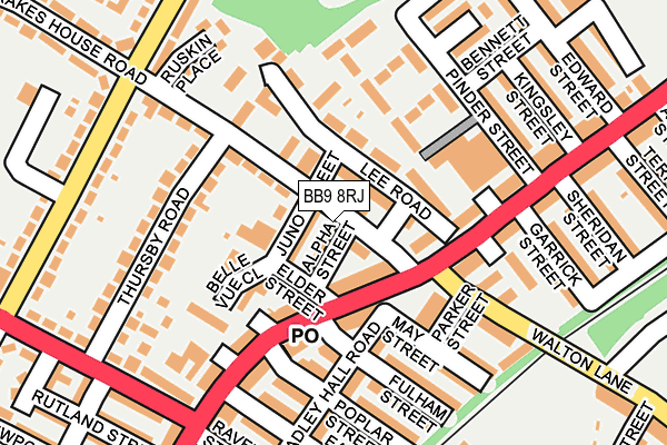 BB9 8RJ map - OS OpenMap – Local (Ordnance Survey)
