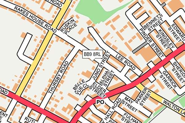 BB9 8RL map - OS OpenMap – Local (Ordnance Survey)