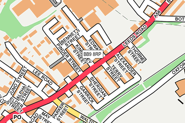 BB9 8RP map - OS OpenMap – Local (Ordnance Survey)