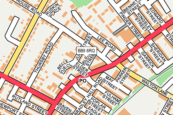 BB9 8RQ map - OS OpenMap – Local (Ordnance Survey)