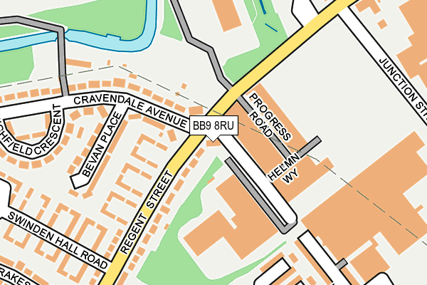 BB9 8RU map - OS OpenMap – Local (Ordnance Survey)