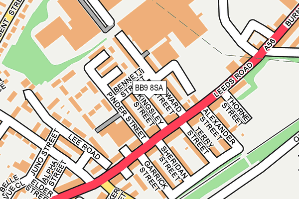 BB9 8SA map - OS OpenMap – Local (Ordnance Survey)