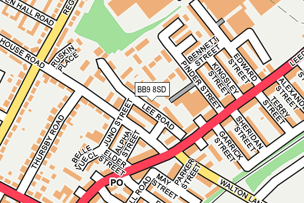 BB9 8SD map - OS OpenMap – Local (Ordnance Survey)