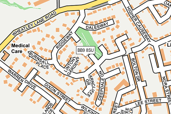 BB9 8SU map - OS OpenMap – Local (Ordnance Survey)