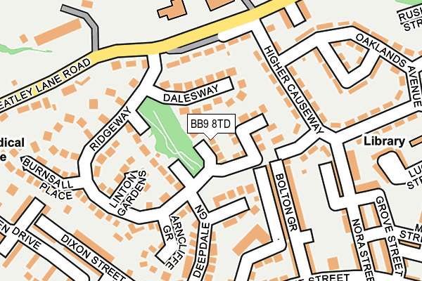 BB9 8TD map - OS OpenMap – Local (Ordnance Survey)